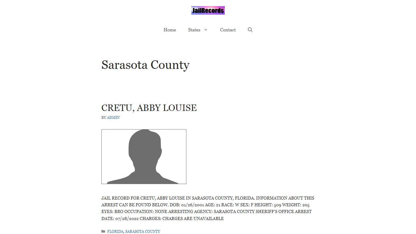 Sarasota County Arrest Records